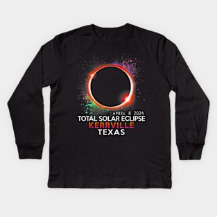 Kerrville Texas Totality Total Solar Eclipse April 8 2024 Kids Long Sleeve T-Shirt